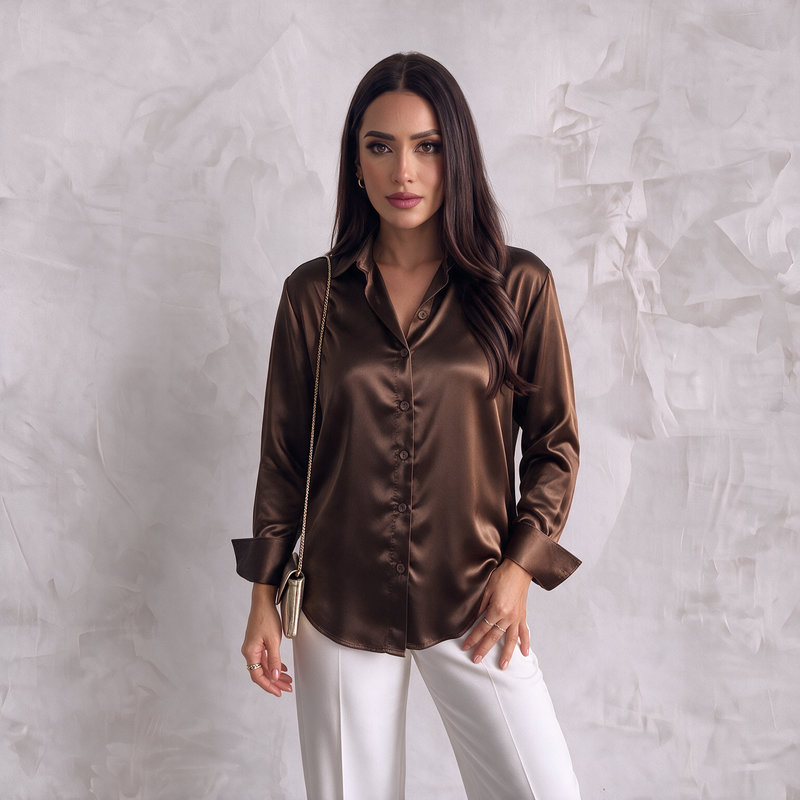 Silky Classic Button-Up Shirt