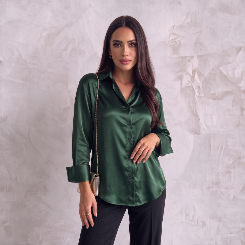 Silky Classic Button-Up Shirt