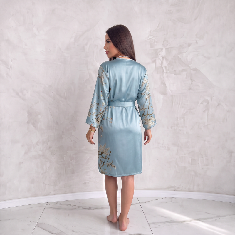 Chemise de nuit en soie Kimono Golden Whisper