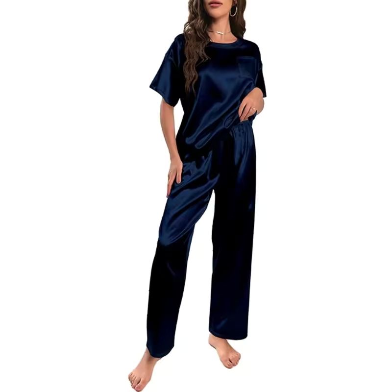 Silk Pajama Set Loose Tee & Pants