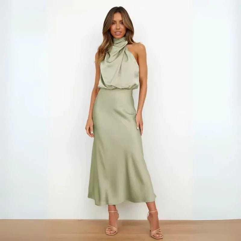 Φόρεμα από μετάξι Midi Casual Lounge