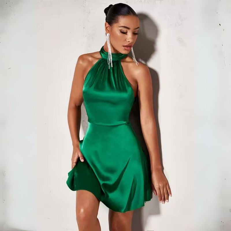 Silk Dress Cowl Neck Elegant Drape