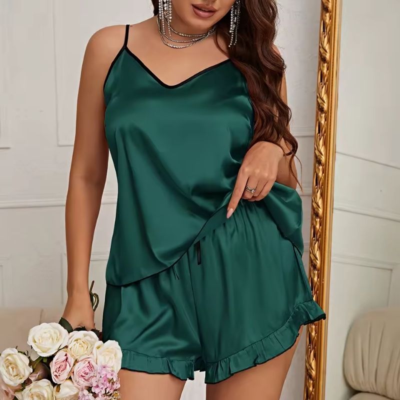 Babydoll de seda con cuello en V y ajuste cómodo