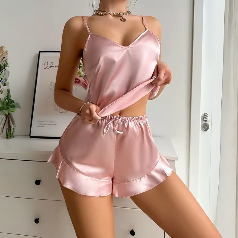 Silk Babydoll Deep V Lace Touch