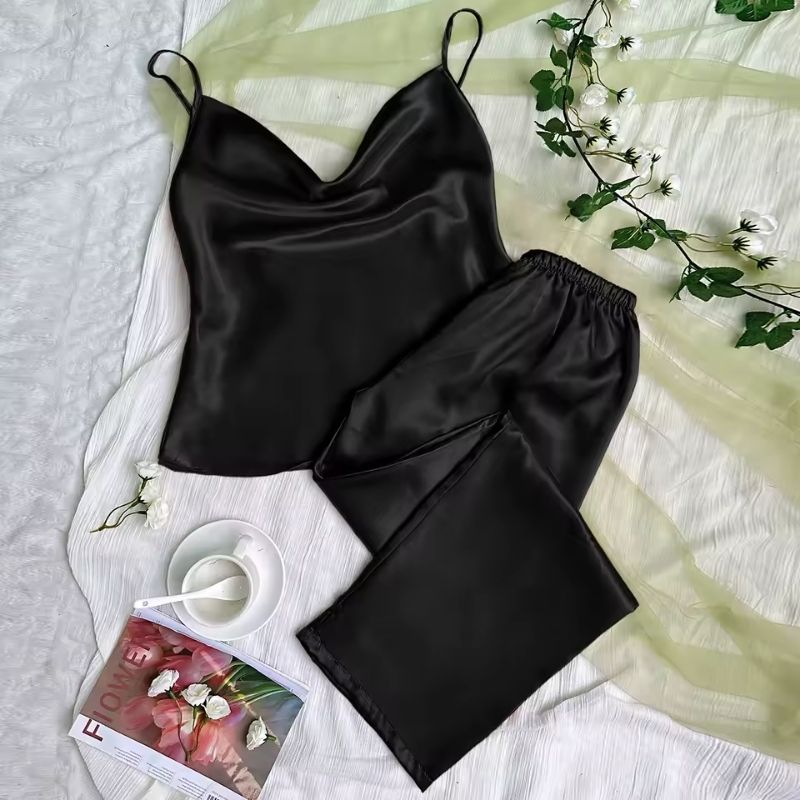 Silk Pajama Set Relaxed Fit Cami & Pants
