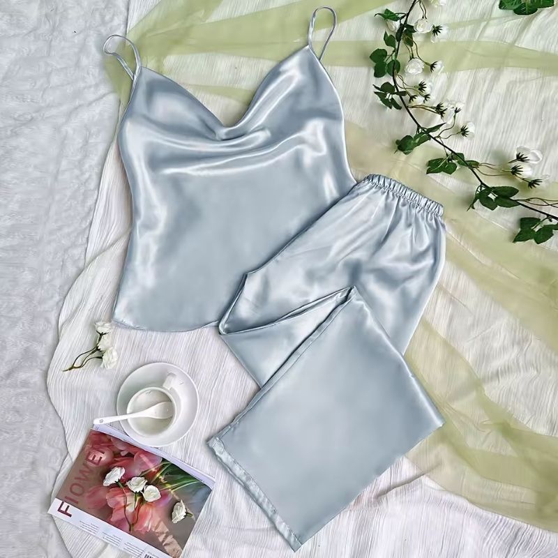 Silk Pajama Set Relaxed Fit Cami & Pants