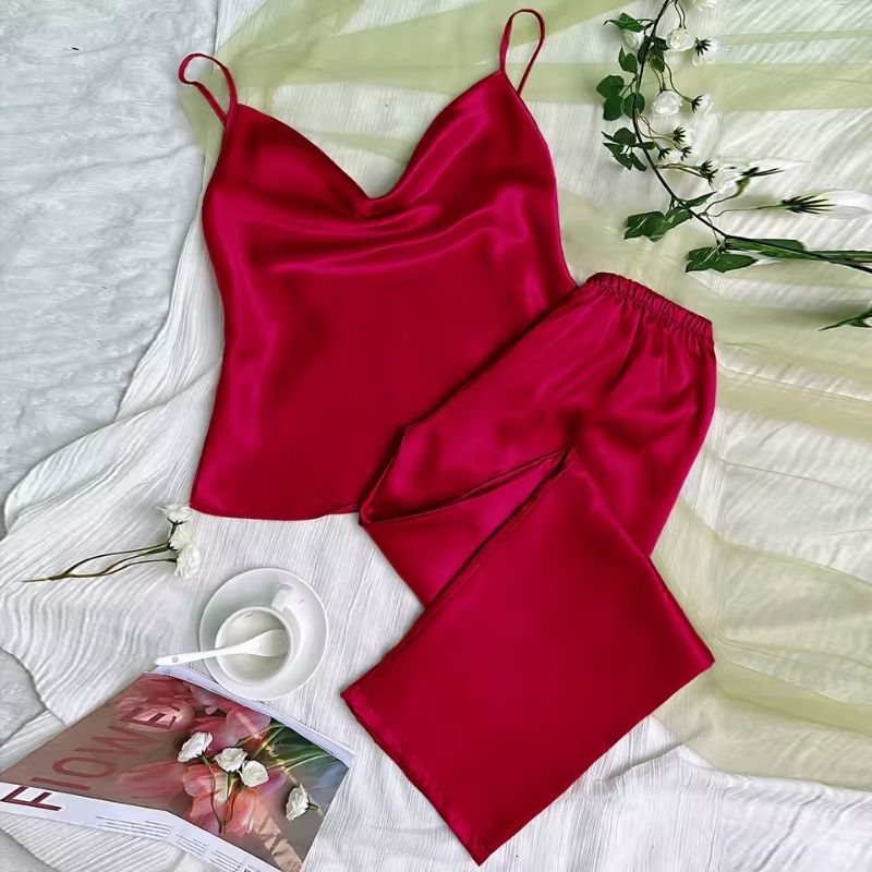 Silk Pajama Set Relaxed Fit Cami & Pants