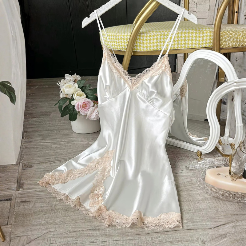 Pure Elegance White Lace Nightgown