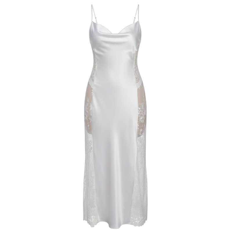 Silk Dress Sheer Lace Detail - Bridal Promotion