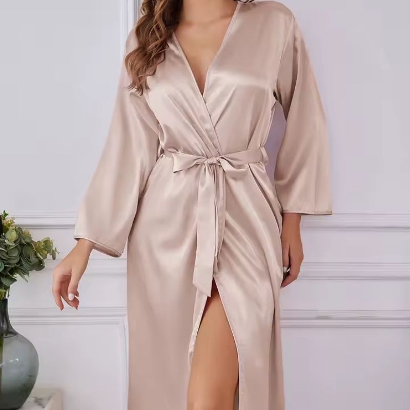 Silk Robe Minimalist Flowing Silhouette
