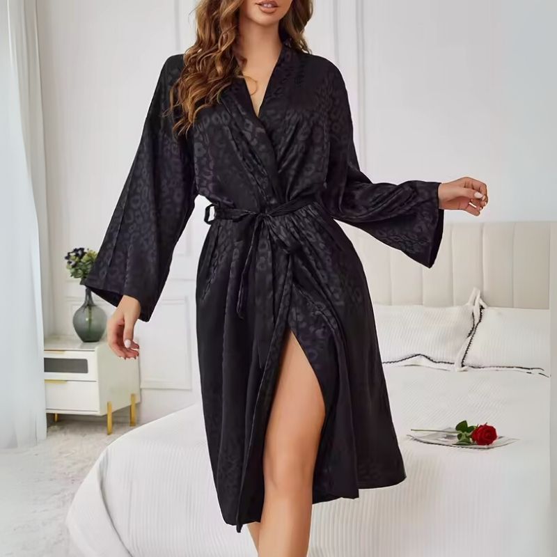 Silk Robe Full Sleeve Tie Waist