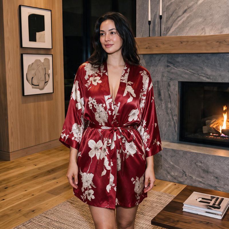 Robe en soie avec accents floraux doux