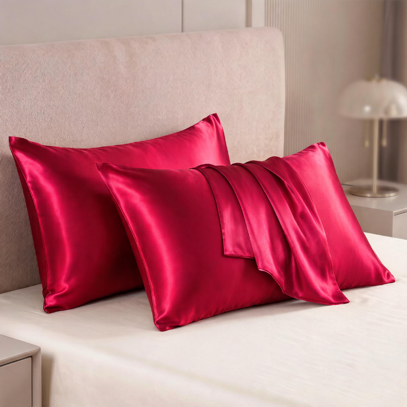 Taies d'oreiller en satin avec sensation de fraîcheur 