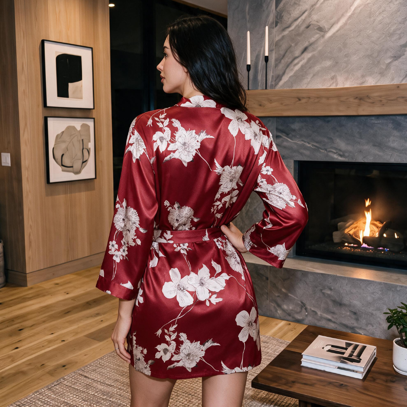 Robe en soie avec accents floraux doux