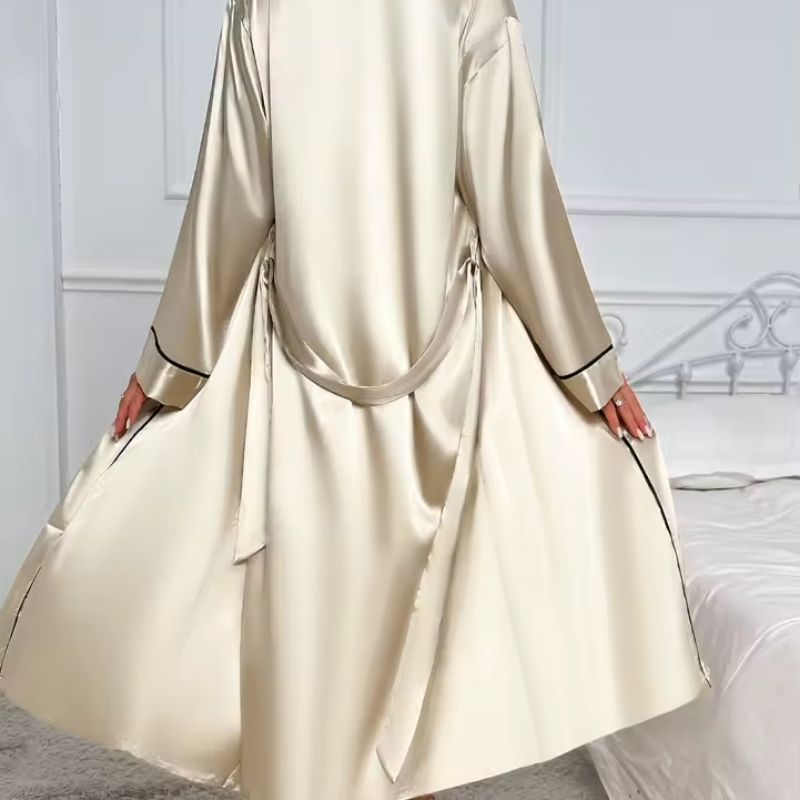 Silk Robe Wrap Style Relaxed Fit