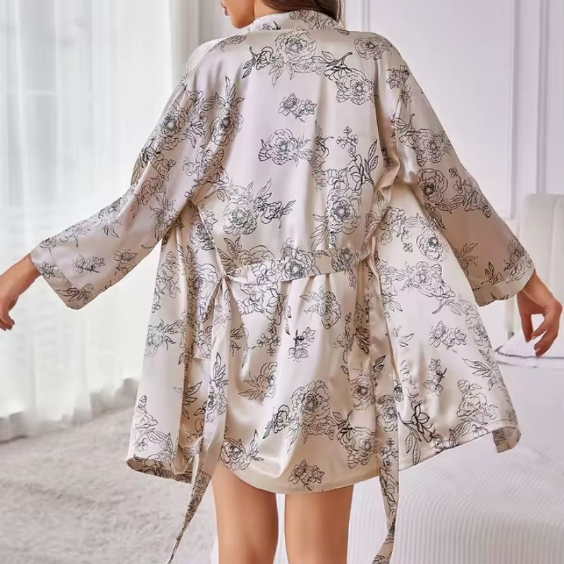 Silk Robe Soft Bloom Accent