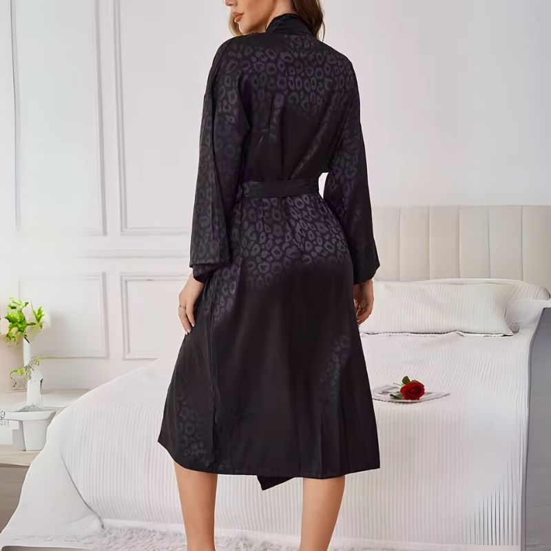 Silk Robe Full Sleeve Tie Waist
