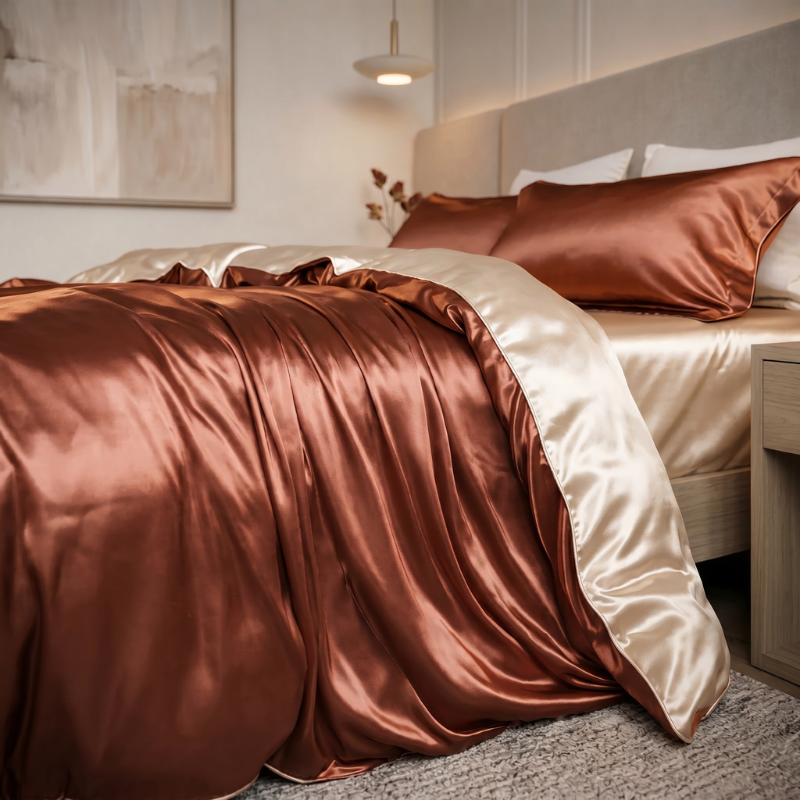 Ensemble King Satin avec drapé liquide et finition brillante 