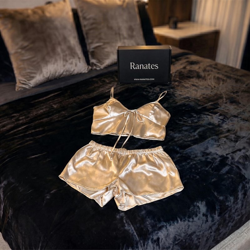 Silky Spaghetti Strap Short Pajama Set