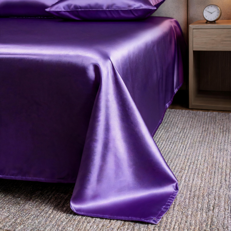 Kit satin de luxe avec drap élastique et taies d'oreiller doubles 