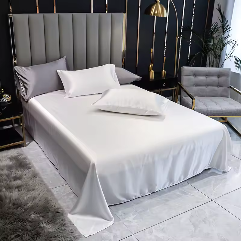 Deluxe Satin Kit with Elastic Sheet and Double Pillowcases