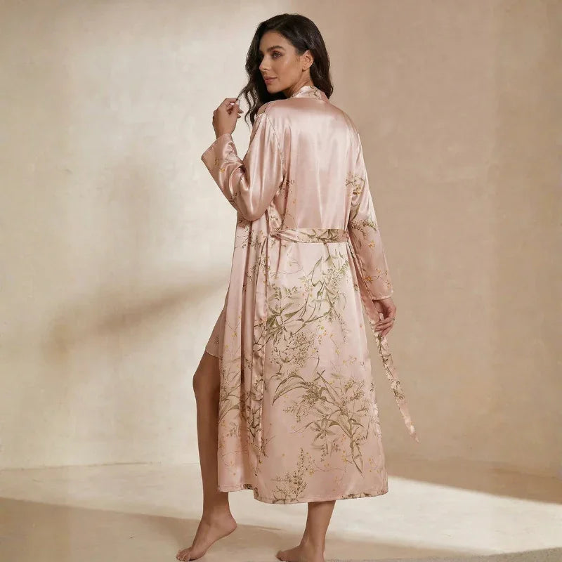 Camisón de seda Kimono Golden Whisper