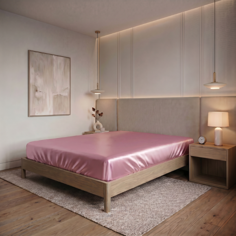 Fitted Satin Set with Smooth Surface and Tailored Look