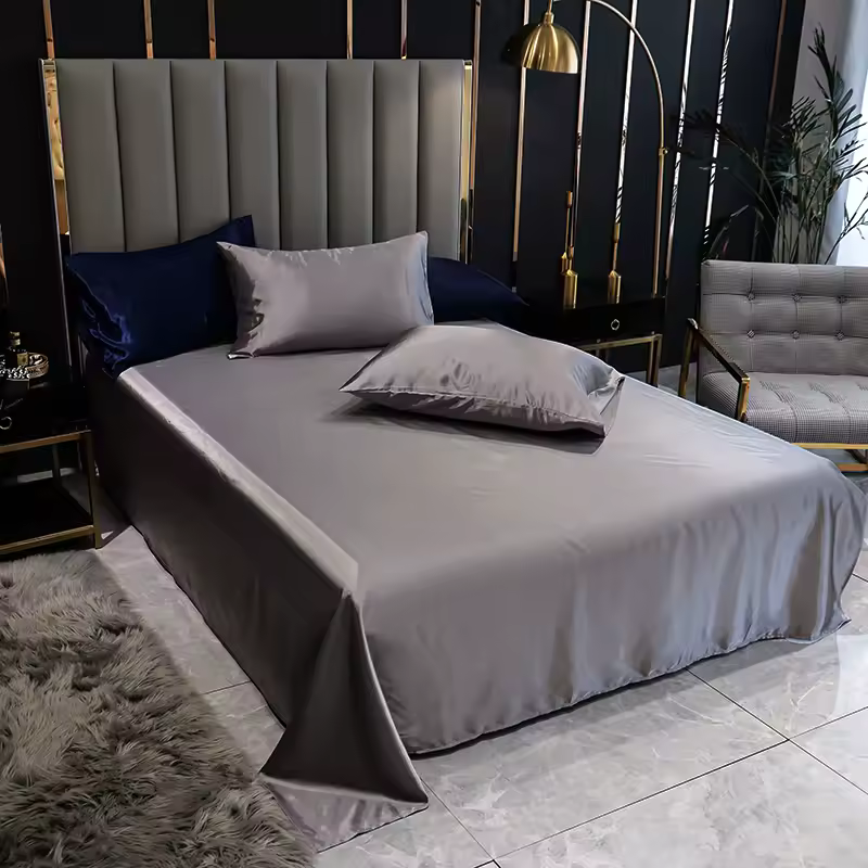 Deluxe Satin Kit with Elastic Sheet and Double Pillowcases