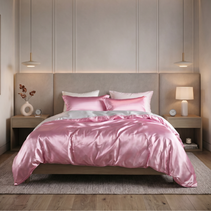 Ensemble King Satin avec drapé liquide et finition brillante 