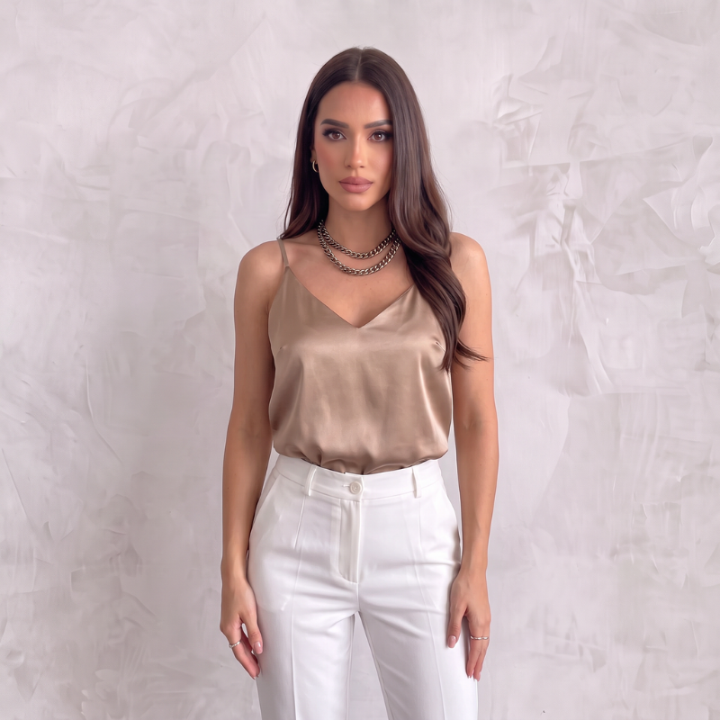 Silky Sleeveless Shirt