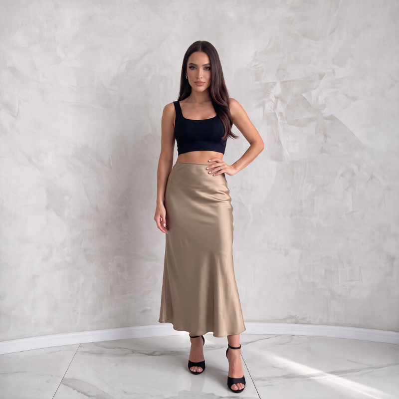 Silky Luxe Maxi Skirt - Feminine Feel
