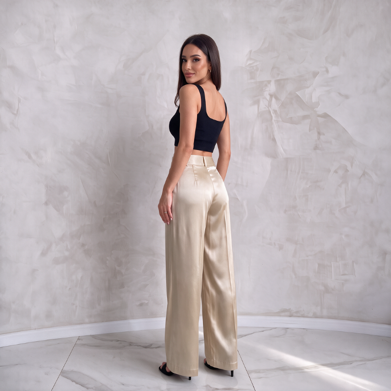 Silky Wide-Leg Pants