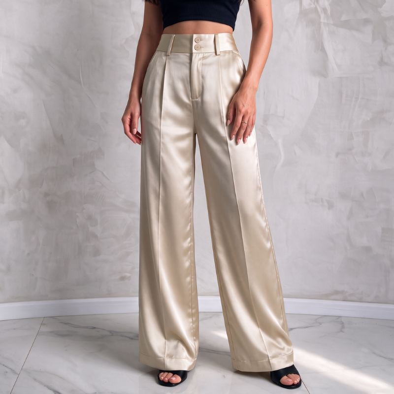 Silky Wide-Leg Pants