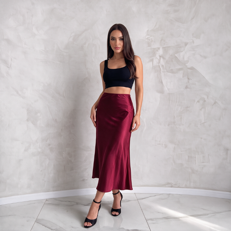 Silky High-Waist Skirt