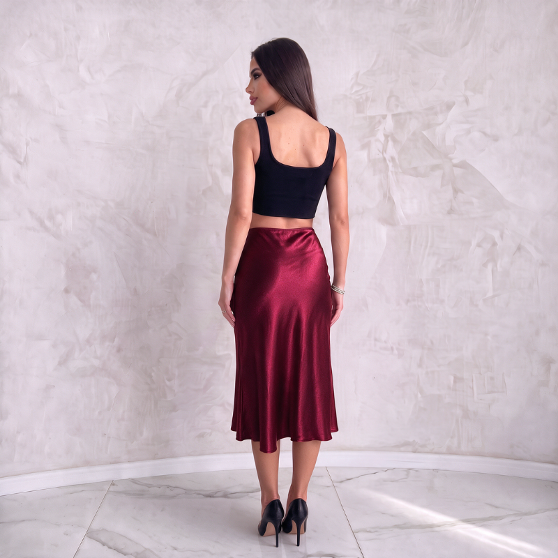 Silky High-Waist Skirt