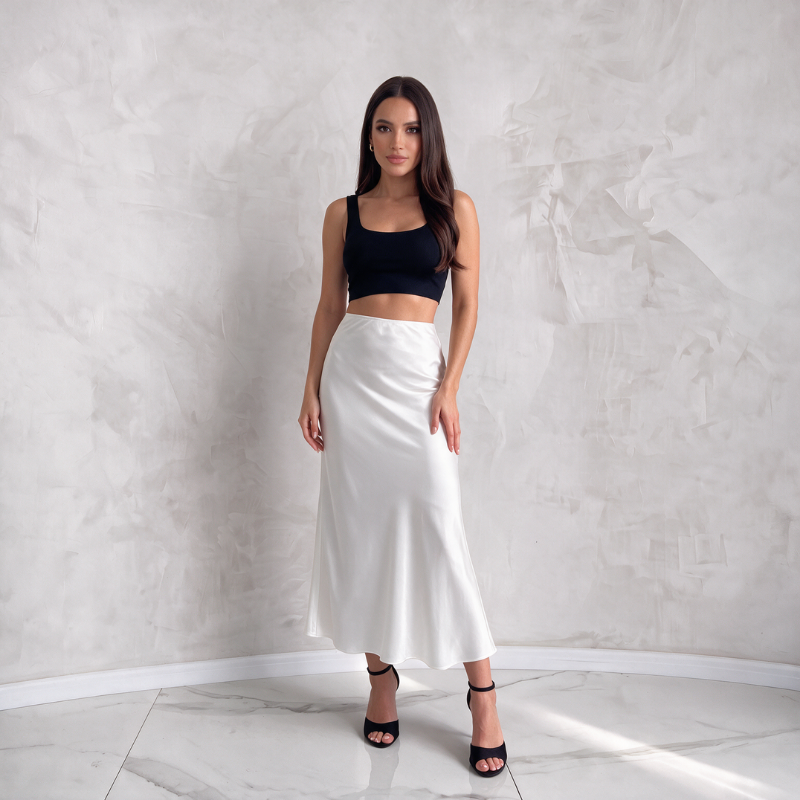 Silky High-Waist Skirt