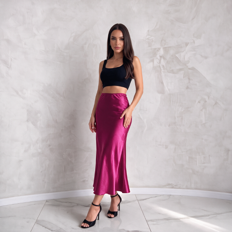 Silky High-Waist Skirt