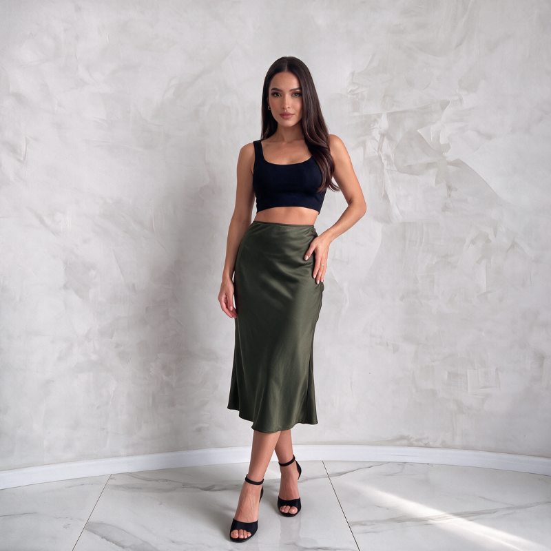 Silky High-Waist Skirt