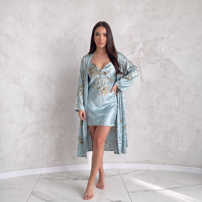 Silky Nightgown Golden Whisper Kimono - Frozen