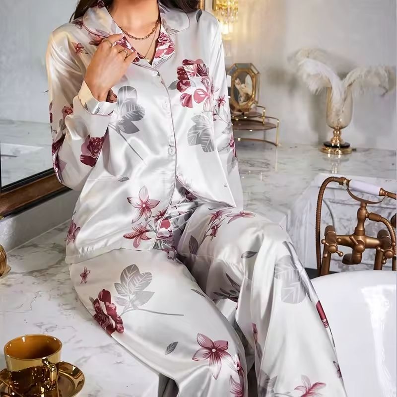 Silk Pajama Set Comfort Tee Long Set