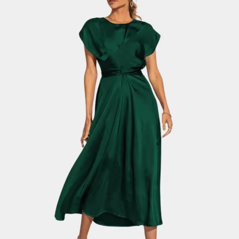 Silk Dress Classic Silhouette Midi