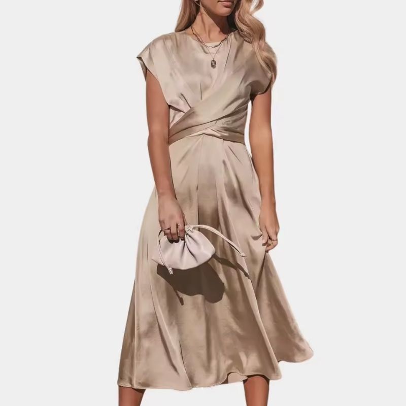 Silk Dress Classic Silhouette Midi