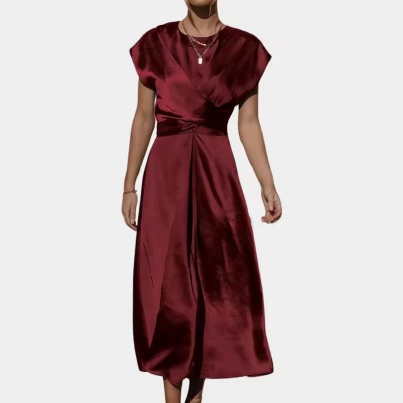 Silk Dress Classic Silhouette Midi