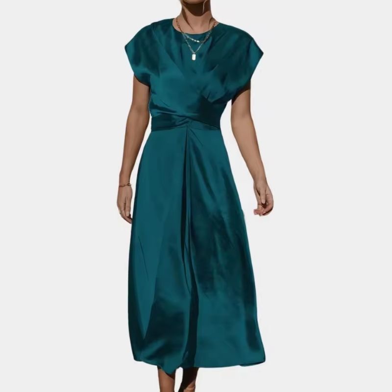 Silk Dress Classic Silhouette Midi