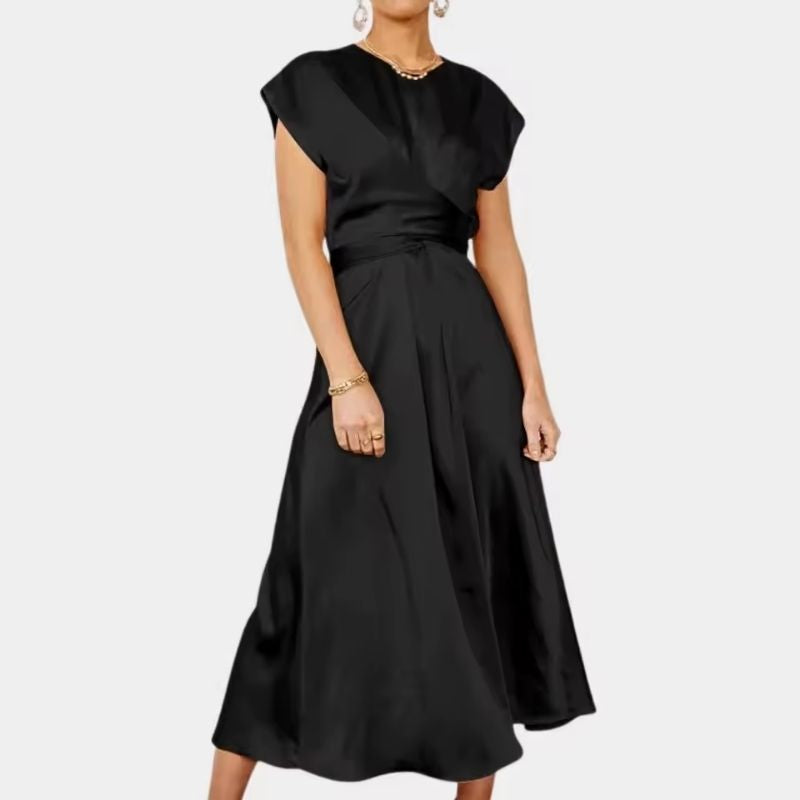 Silk Dress Classic Silhouette Midi