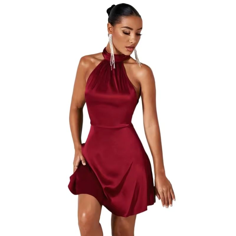 Silk Dress Cowl Neck Elegant Drape