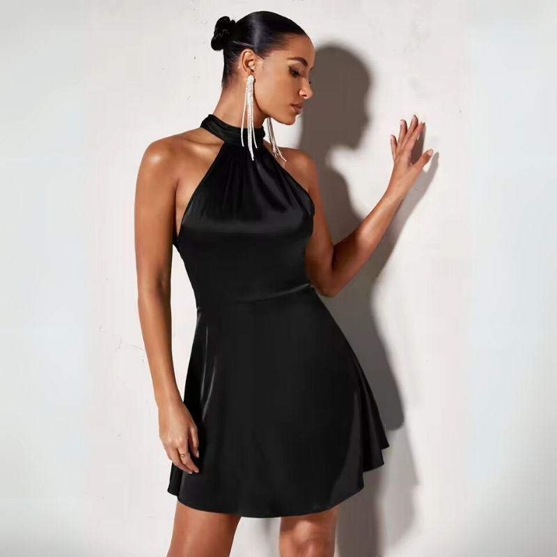Silk Dress Cowl Neck Elegant Drape