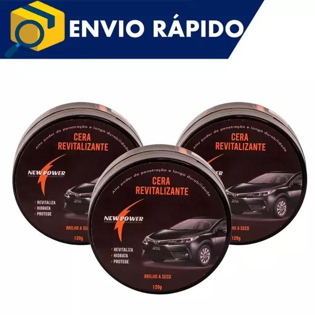 Kit 3 Ceras (360g) Revitalizadora de Painel + Retrovisor + Parachoque